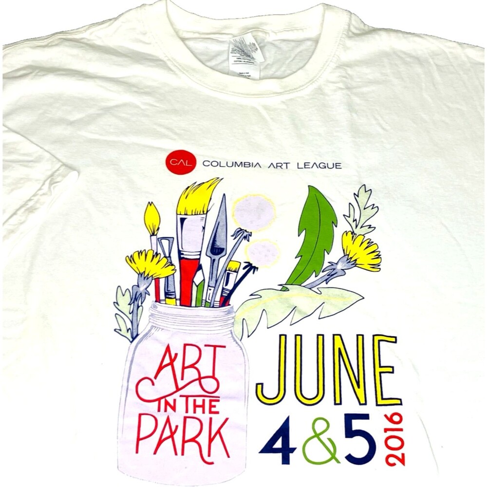 Columbia SC Art in the Park 2016 T Shirt XXL Gildan Heavy Cotton Paint Flowers